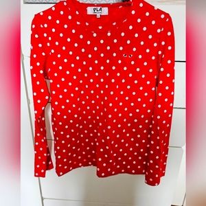 EUC red polka dot shirt